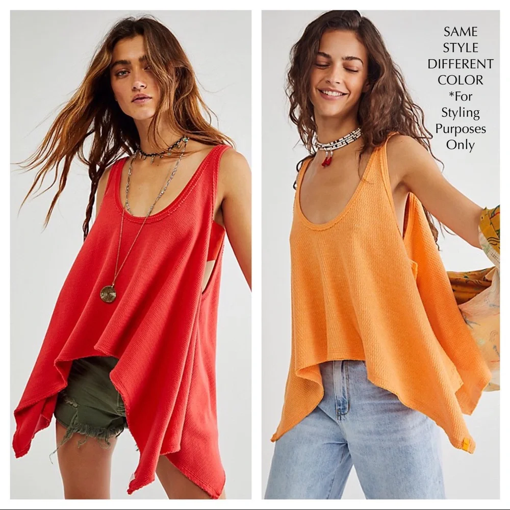 FREE PEOPLE BOHO FLOWY TOP BOHEMIAN TUNIC TANK SLEEVELESS BLACK KNIT TEE A3C - Picture 8 of 15